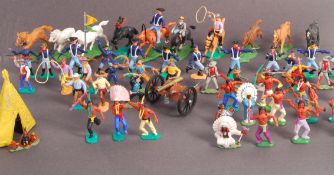 COLLECTION OF VINTAGE BRITAINS & TIMPO PLASTIC COWBOYS & INDIANS