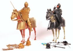 TWO VINTAGE MARX TOYS NOBLE KNIGHTS ON ARMOURED HO