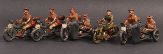 RARE WWI BRITAINS LEAD DISPATCH RIDER & MOTORCYCLE MACHINE GUNNERS