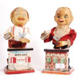TWO VINTAGE TINPLATE BATTERY OPERATED CHARLIE WEAV