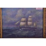 After Fandenr - A 19th Century maritime / nautical seascape oil on canvas painting of a sailing ship