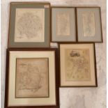 A group of antique late 18th and early 19th Century maps of the West Country and Wales to include