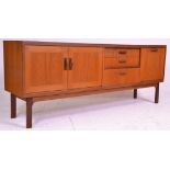 A vintage retro mid 20th Century G Plan red label teak wood sideboard unit having a central bank