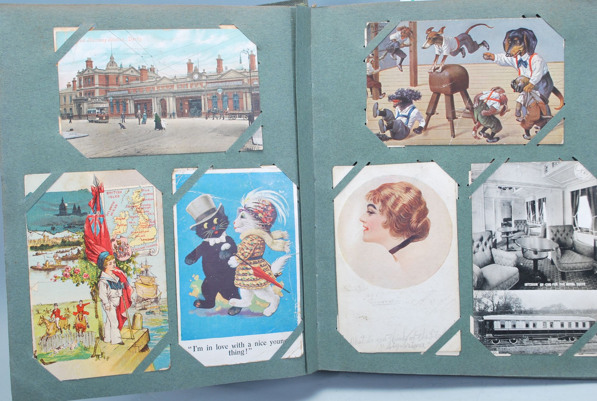 Antique / vintage Postcard collection (400) in Art Deco style quality Edwardian album. Impressive - Bild 6 aus 16