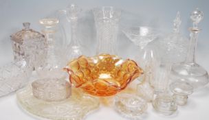 A selection of cut glass wares dating from the early 20th Century and later to include a whiskey