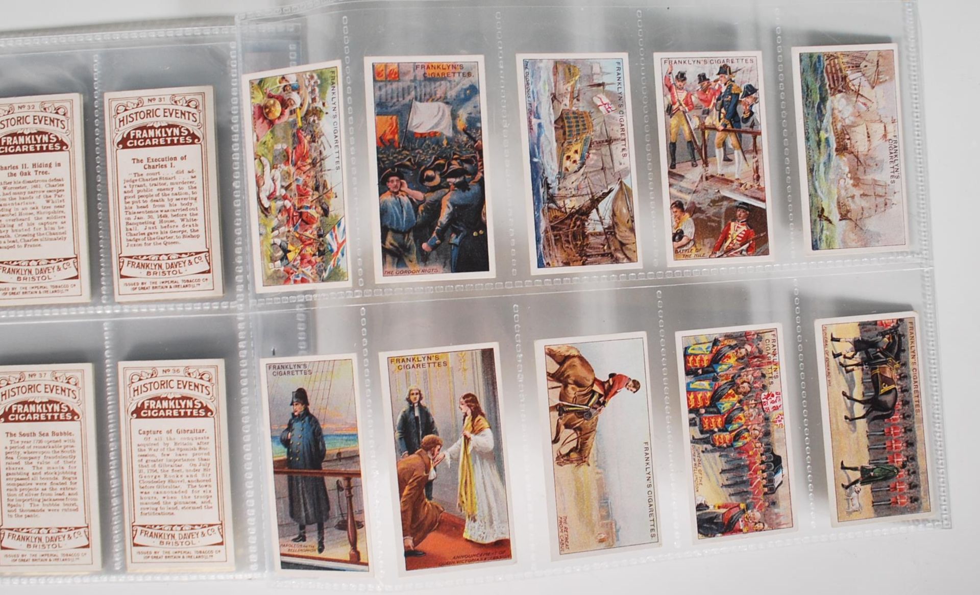 A full set of vintage Franklyn Davey Cigarette trade cards, Historic Events, complete set of 50 - Bild 5 aus 5