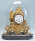 A 20th Century french style domed mantel clock having a round face with a roman numeral chapter ring