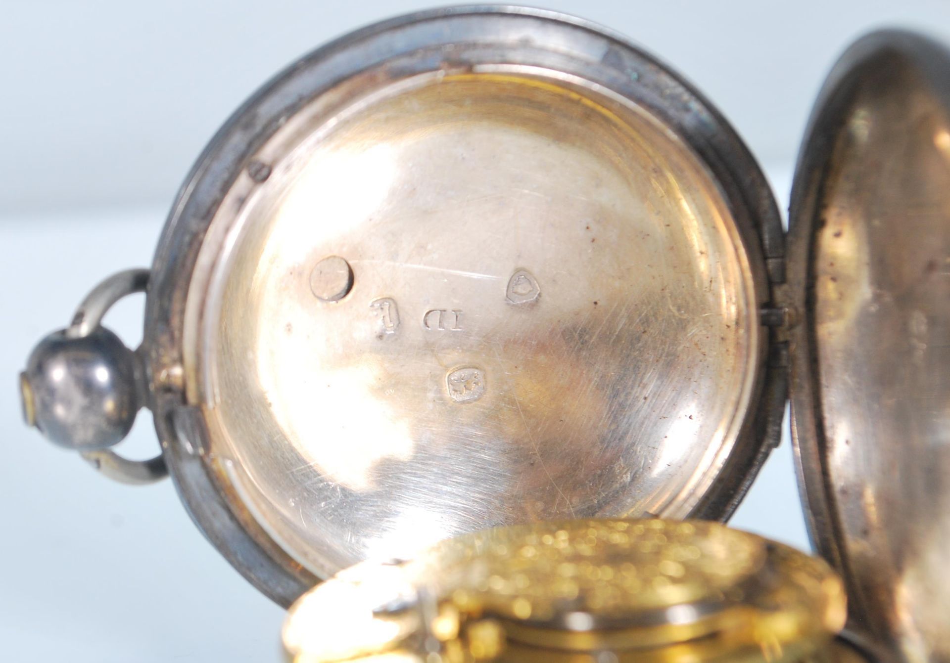 A 19th Century Georgian silver full hunter fusee movement pocket watch, the movement marked for Will - Bild 5 aus 5