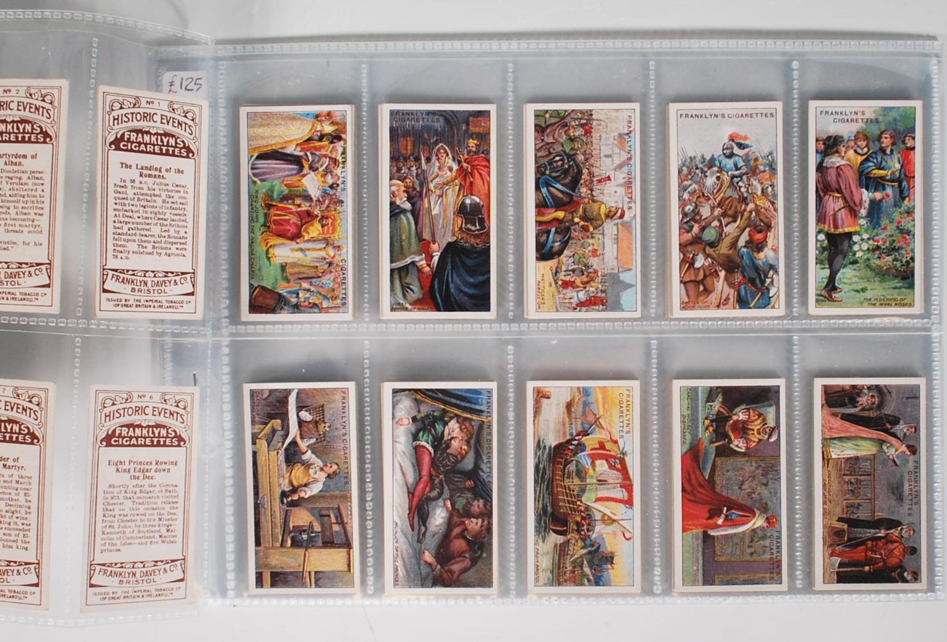 A full set of vintage Franklyn Davey Cigarette trade cards, Historic Events, complete set of 50 - Bild 2 aus 5