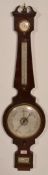 A 19th century George III mahogany banjo barometer by Lombardini of Bristol. The mercury barometer