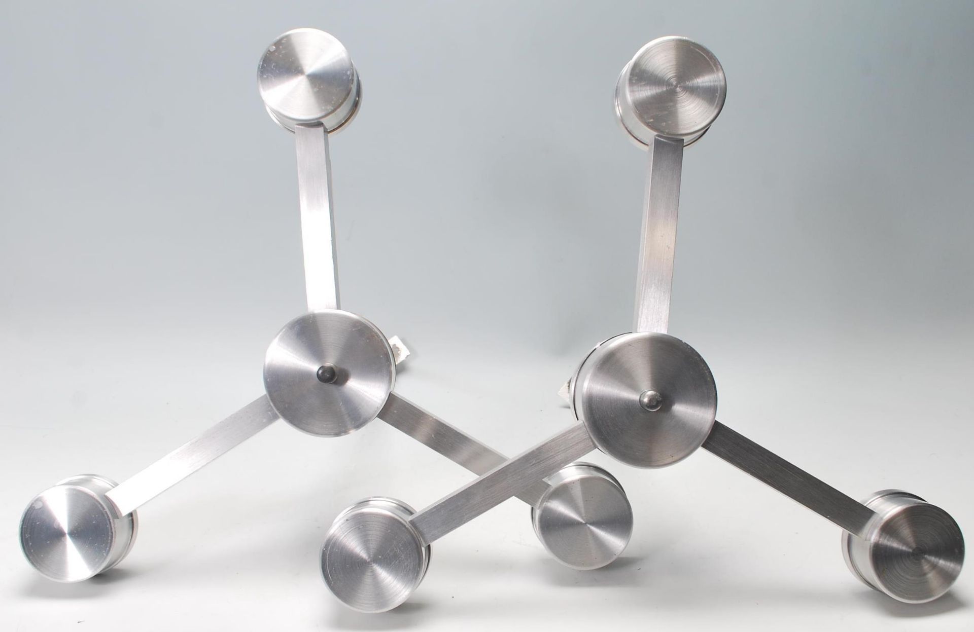 A matching pair of retro 20th Century chrome three barch ceiling light with rounded ends to each - Bild 6 aus 6