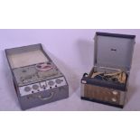 A vintage mid 20th Century  Ferrograph Wearite valve reel to reel tape recorder, vinyl body with