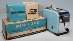 A small group of vintage retro 20th Century Morphy Richards appliances to include a baby blue and