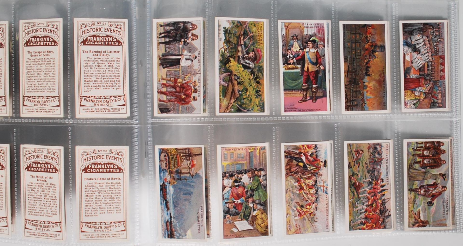 A full set of vintage Franklyn Davey Cigarette trade cards, Historic Events, complete set of 50 - Bild 4 aus 5