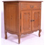 An early 20th century French sideboard cabinet of pedestal form. Raised on shaped legs with a double