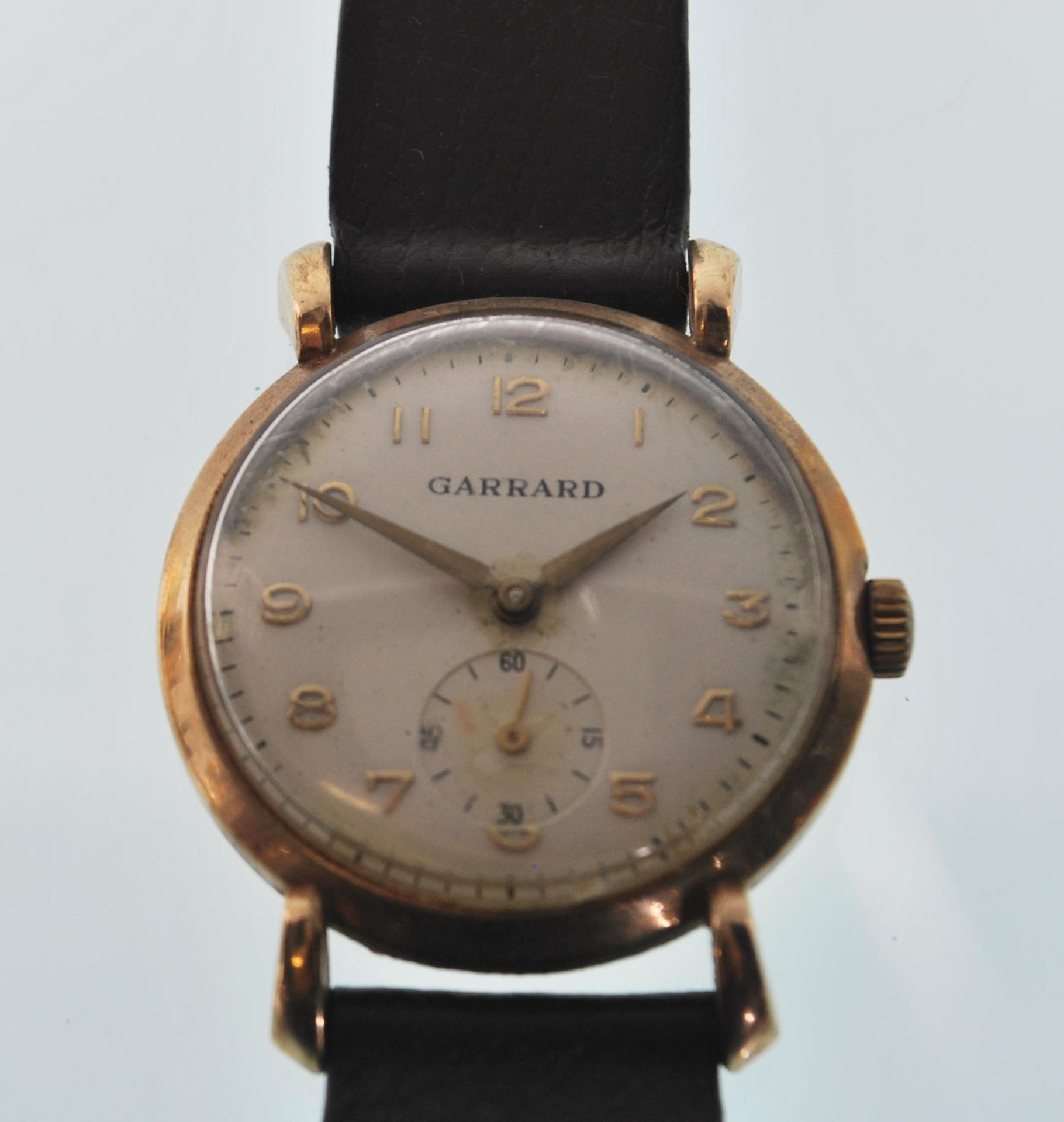 A vintage Garrard 9ct gold gentleman's wrist watch - Bild 4 aus 9