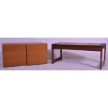 A retro 20th Century Danish inspired tile top teak wood coffee table of rectangular form set with