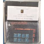 GB Victorian stamp collection with 1d Penny Black, 2d Blues (x8) 1/- Embossed, 1d Reds (x37) and (