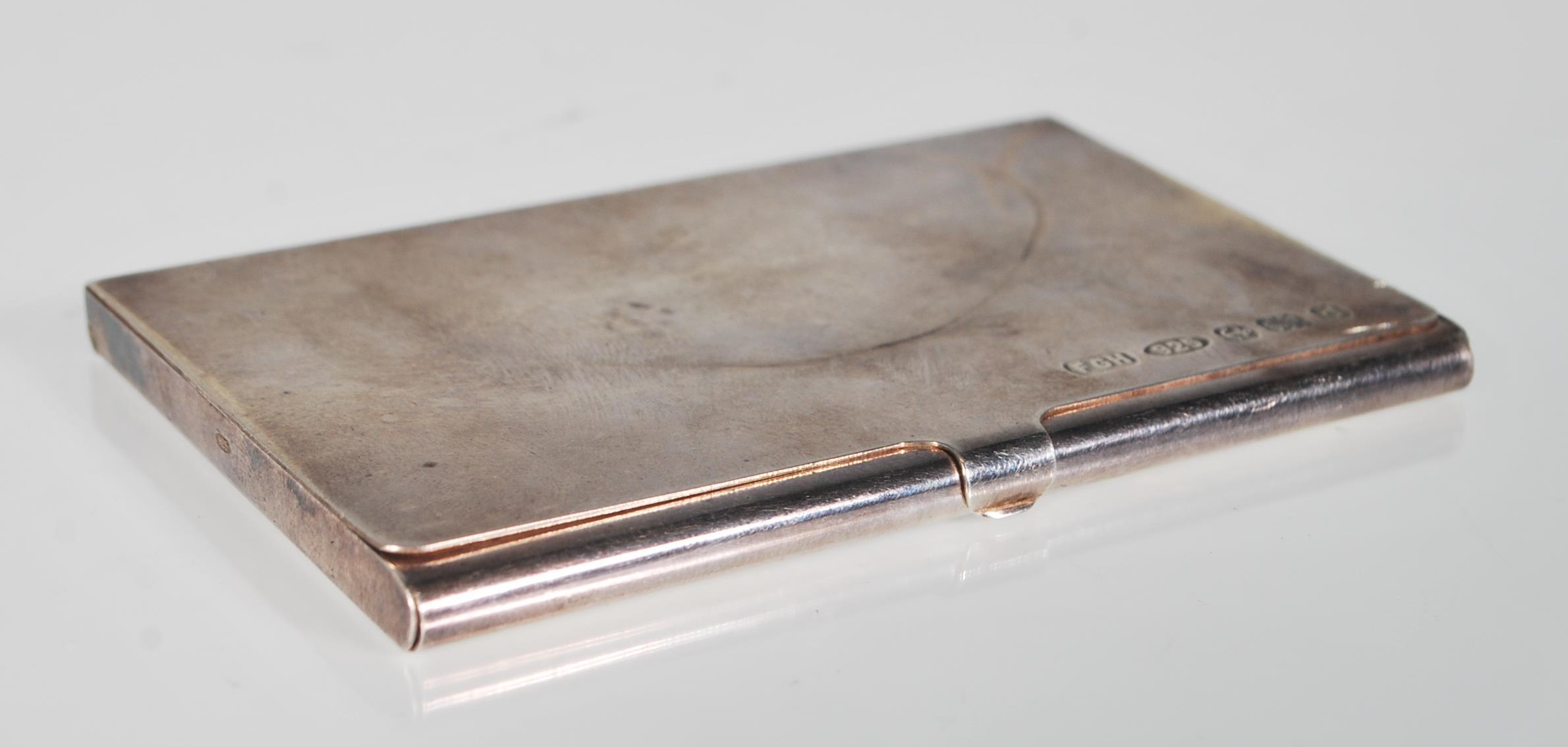 An English silver hallmarked Harrison Brothers & Howson business card holder of rectangular plain - Image 3 of 5