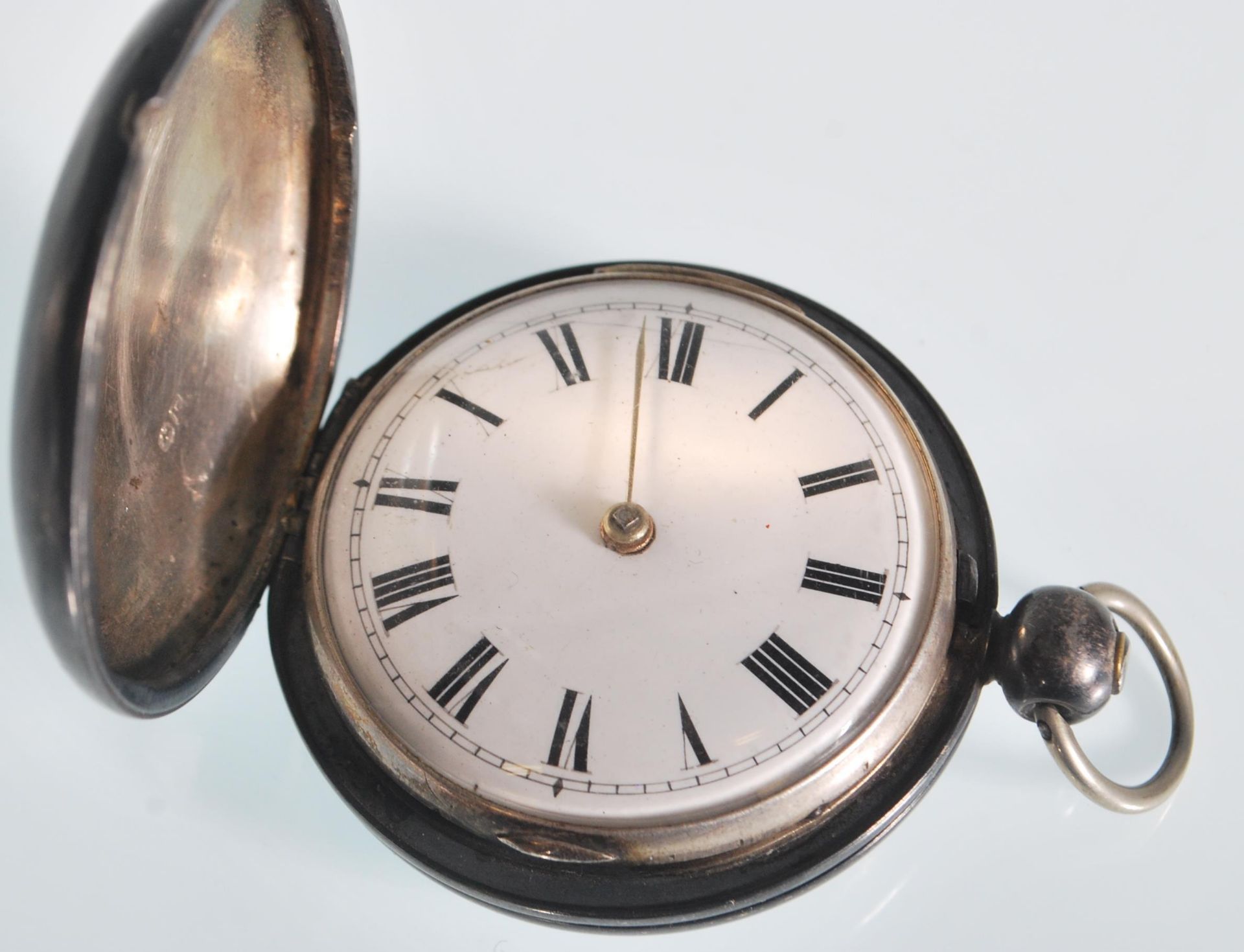 A 19th Century Georgian silver full hunter fusee movement pocket watch, the movement marked for Will - Bild 2 aus 5