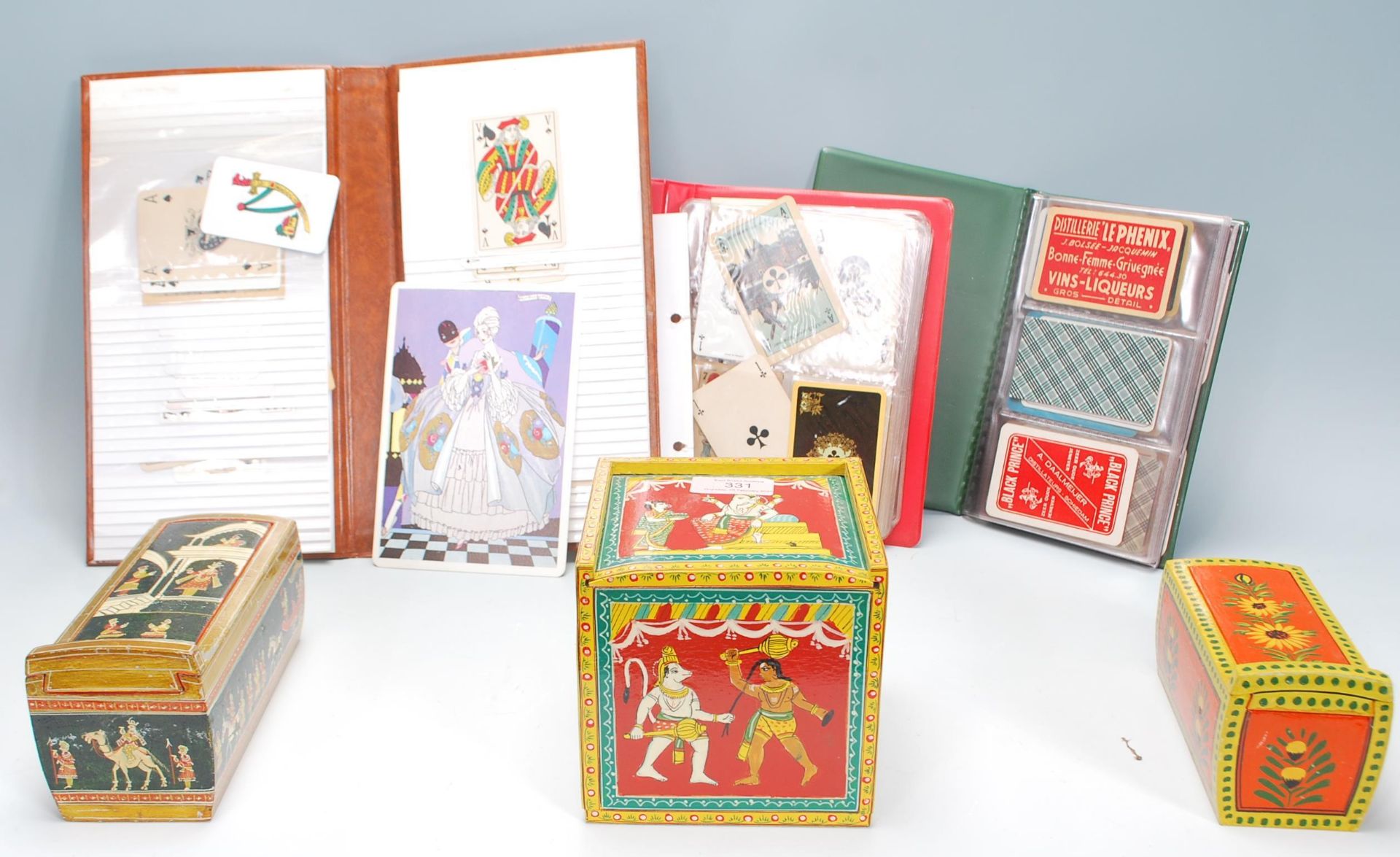 A collection of 20th Century playing card games to include three boxed sets of Indian Ganjifa
