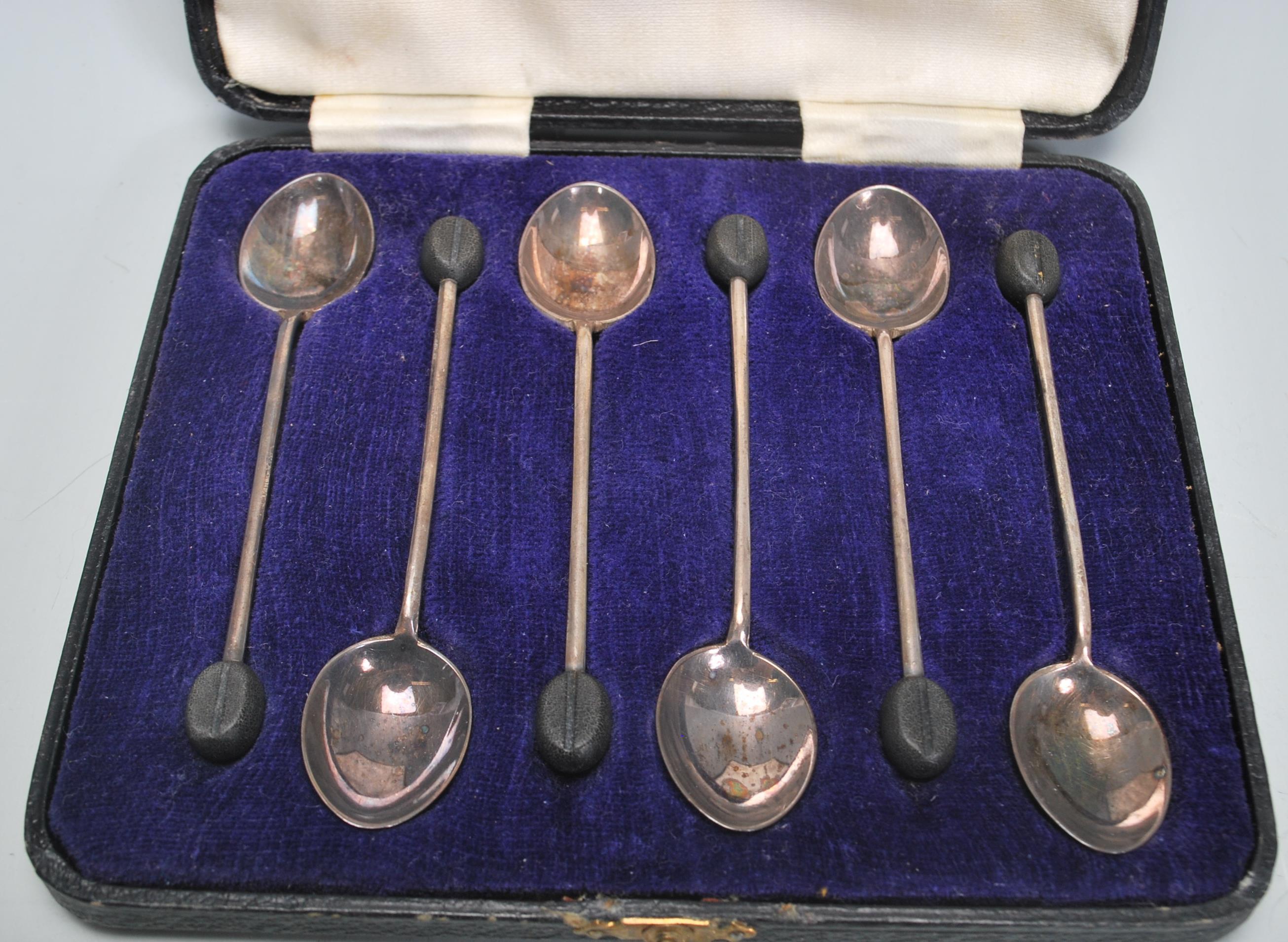 A cased set of six Walker and Hall silver hallmark - Image 3 of 8