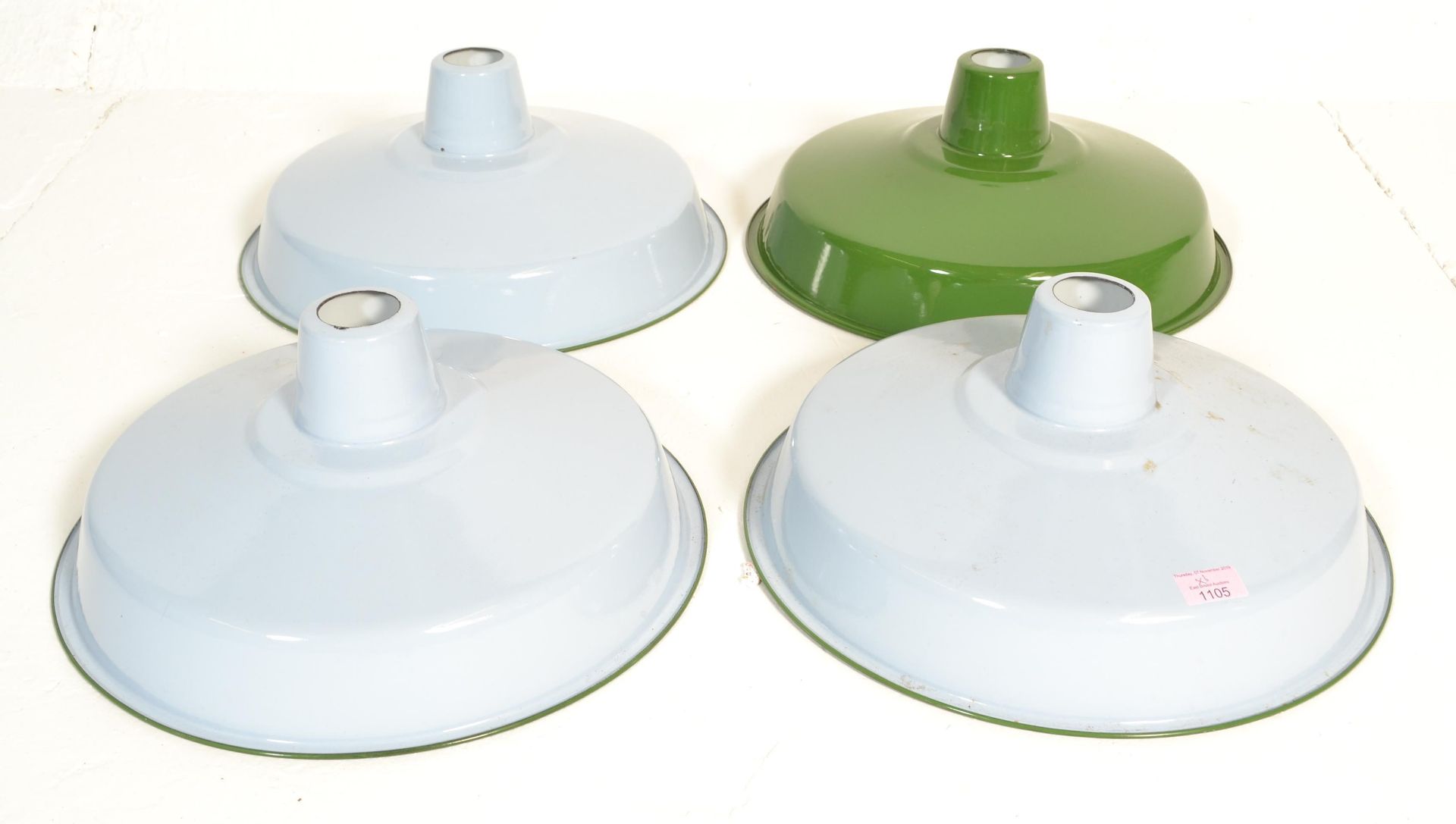 A set of four UFO enamel industrial ceiling lamp / - Bild 2 aus 4