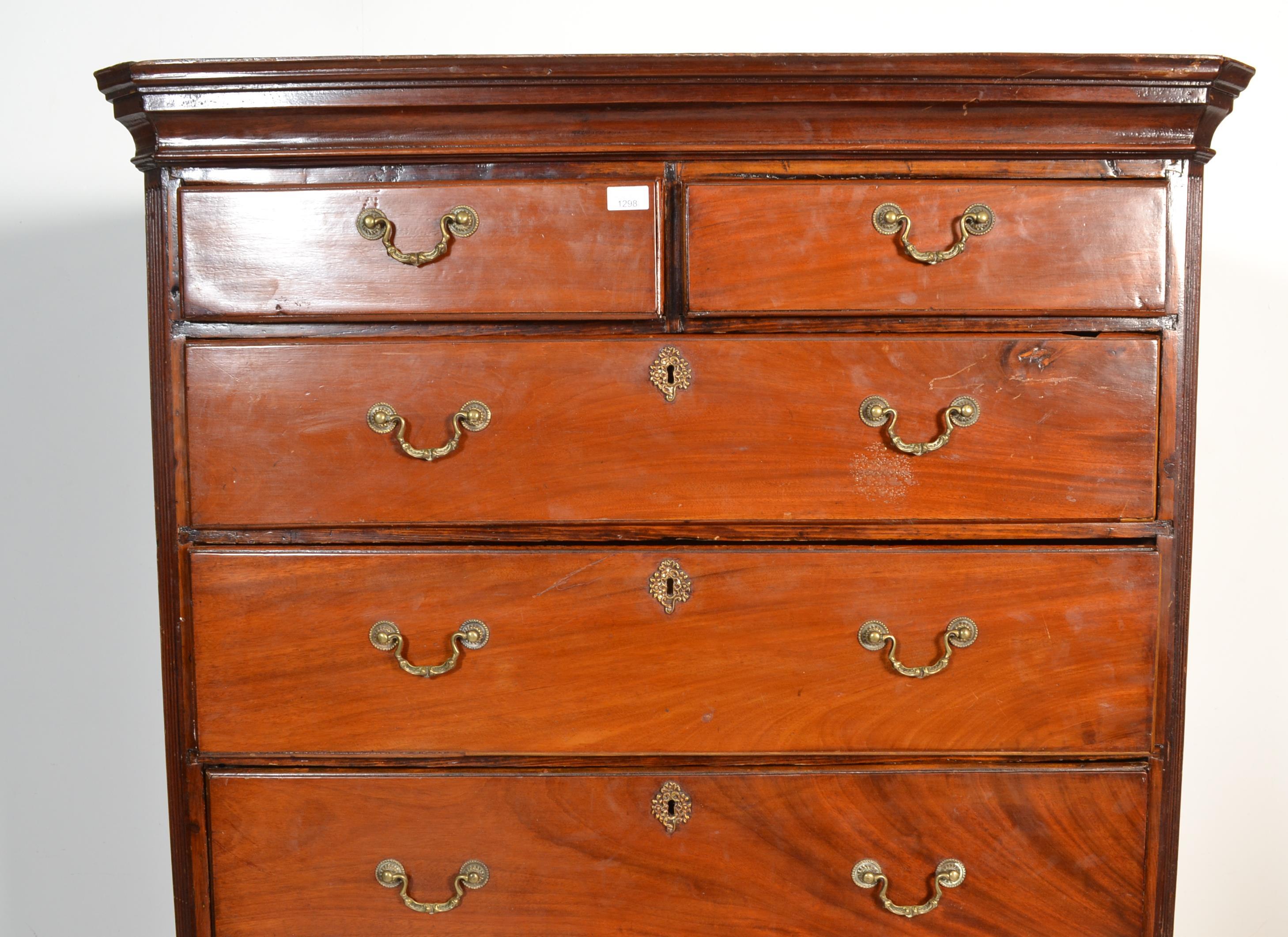 A 19th Century mahogany chest on chest having a se - Image 6 of 7