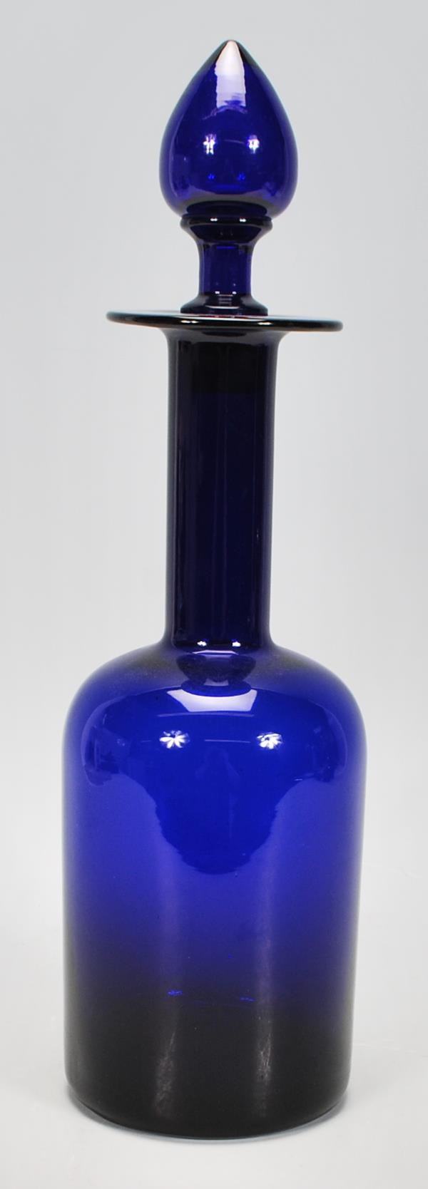 A group of Bristol blue glassware to include two decanters one of bell shaped form and the other - Image 6 of 13