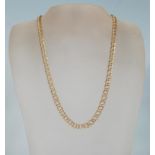 A 20th Century 9ct gold fine fancy link necklace chain having a lobster clasp. Clasp marked 375.