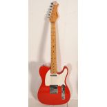 A vintage 20th Century Antonia Telester telecaster style electric guitar having a red body with a