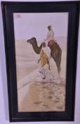 A framed and glazed vintage 20th Century photographic hand coloured print of Egypt / Cairo depicting
