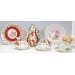 A mixed group of ceramics dating from the late 19th Century to include a "Nouvelle" Atlas China trio