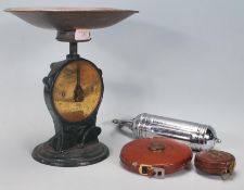 A selection of vintage 20th Century practical items to include a set of salter 'family' scales, a