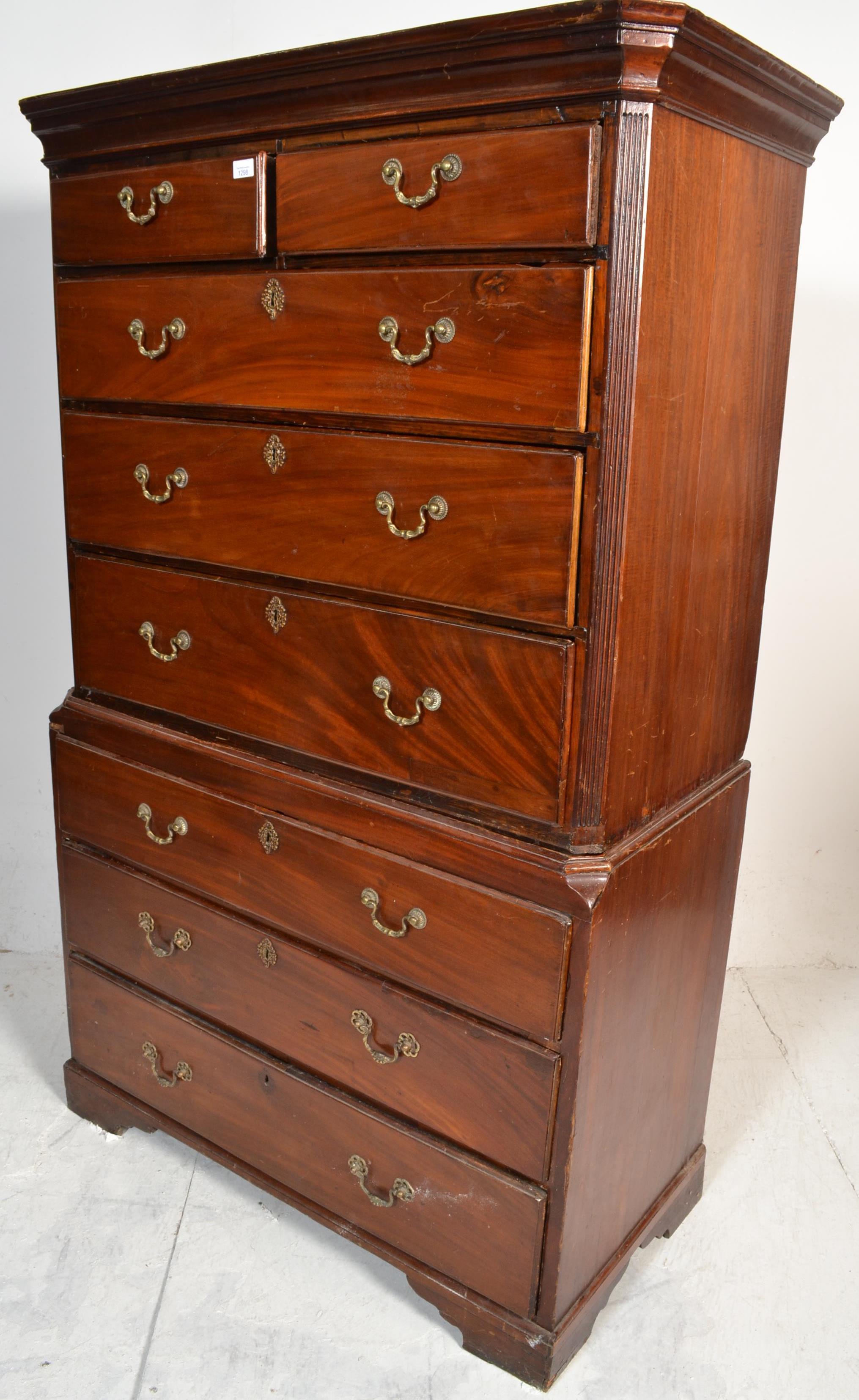 A 19th Century mahogany chest on chest having a se - Image 3 of 7