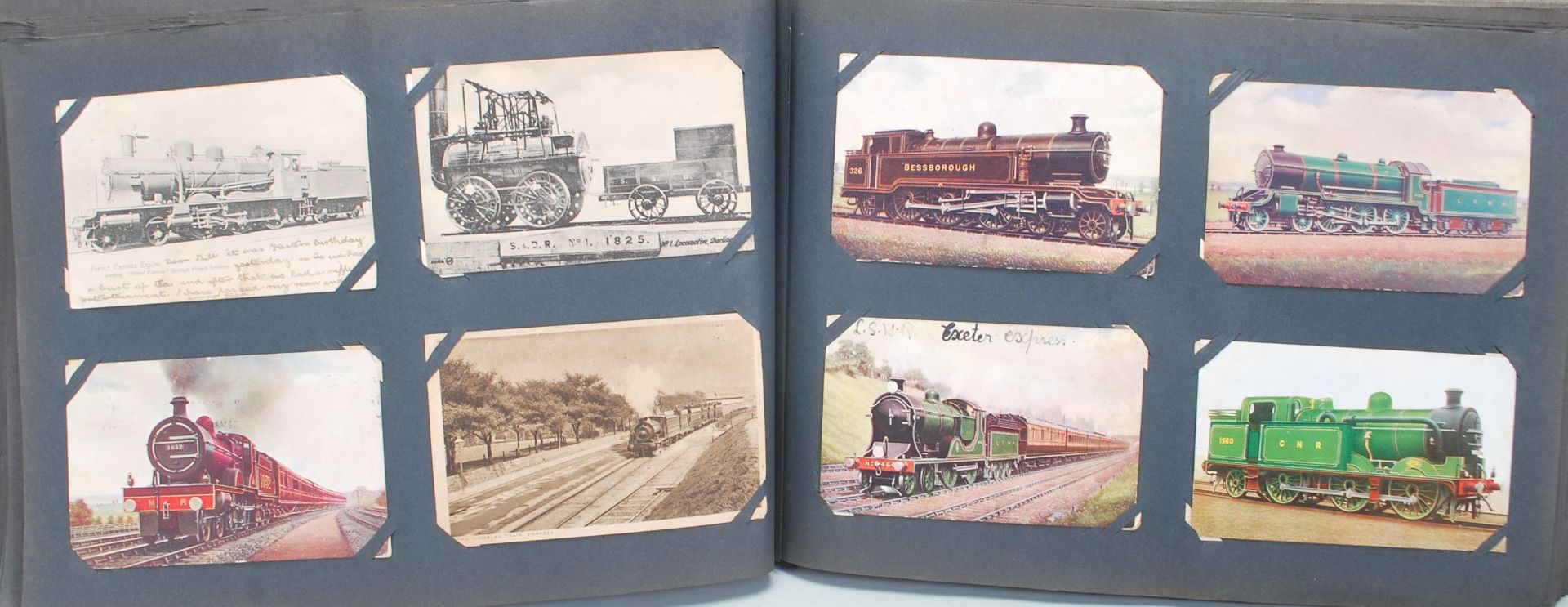 TRANSPORT, Railwayana. Antique/vintage postcard collection in specially made old album holding - Bild 4 aus 6