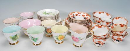 A vintage 20th Century decorative tea service by Roslyn China series of six authentic world famous