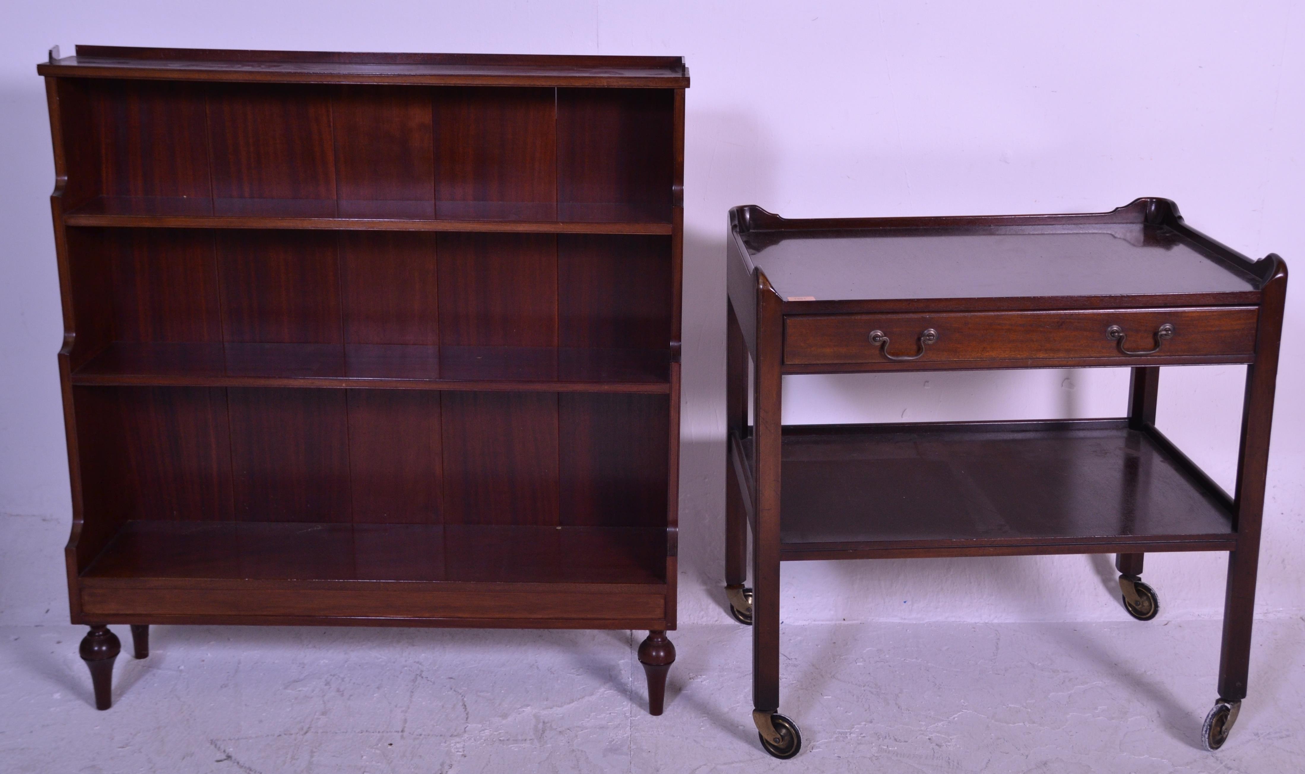 A good quality mahogany Georgian revival tray top table / trolley together with a good mahogany - Image 2 of 5
