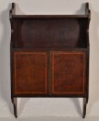 A 19th Century Victorian mahogany wall mounting cabinet having two twin doors with satinwood inlay