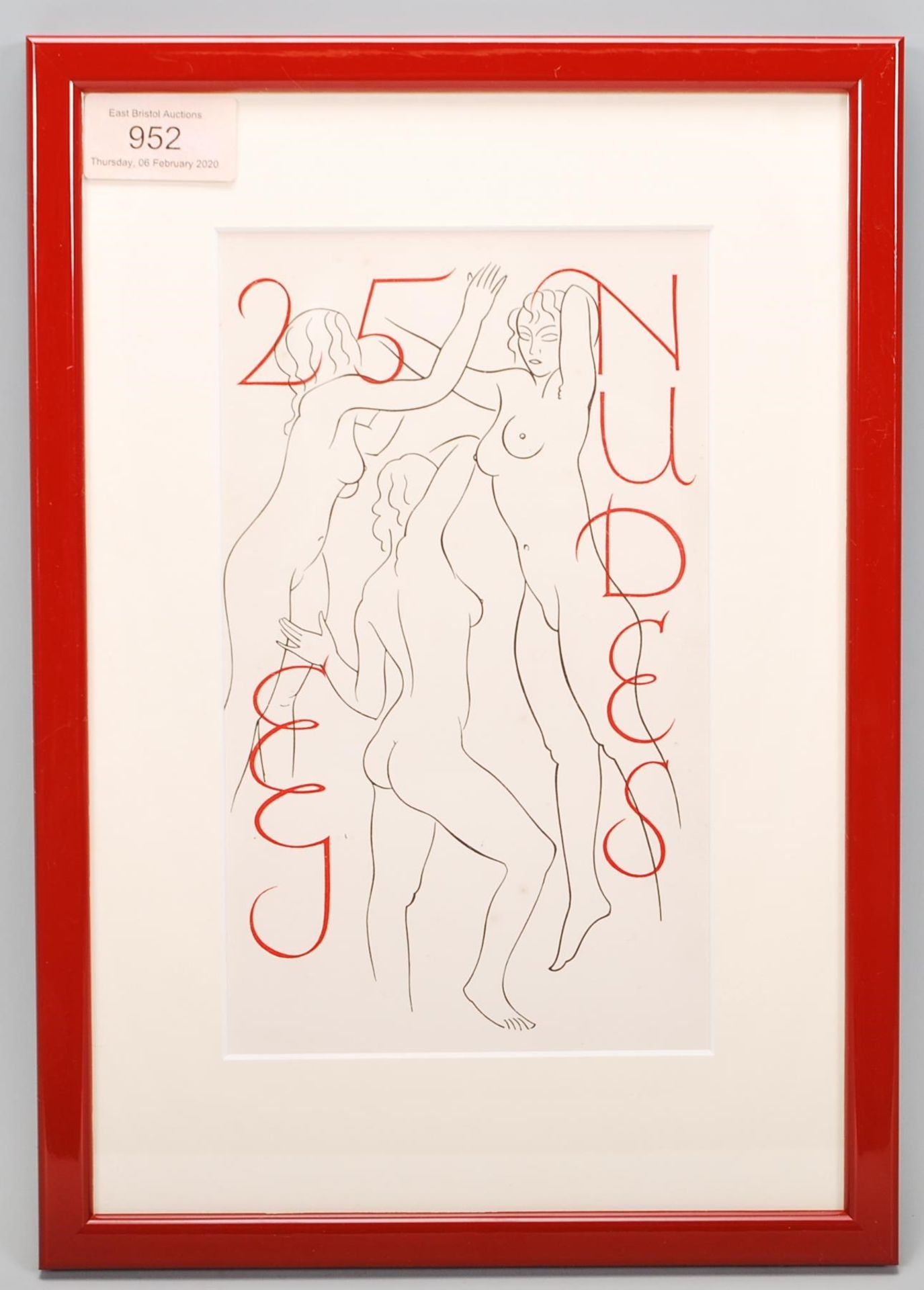 Eric Gill (1882-1940 female nudes from Eric Gill having red notation at the front in a red frame. - Bild 2 aus 5