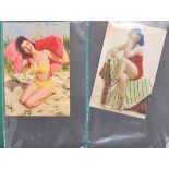 GLAMOUR postcards (x56 in album). Range of real life and artistic views of young, scantily clad,