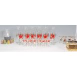 A mixed collection of vintage retro 20th Century drinking glasses of various sizes to include a