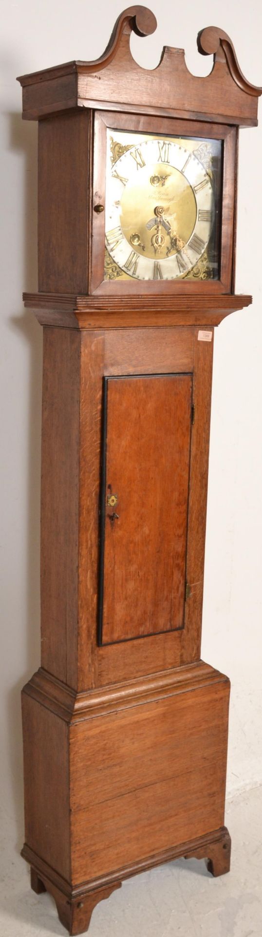 A 19th century West Country oak crossbanded brass faced longcase clock by A House of Marlborough. - Bild 4 aus 6