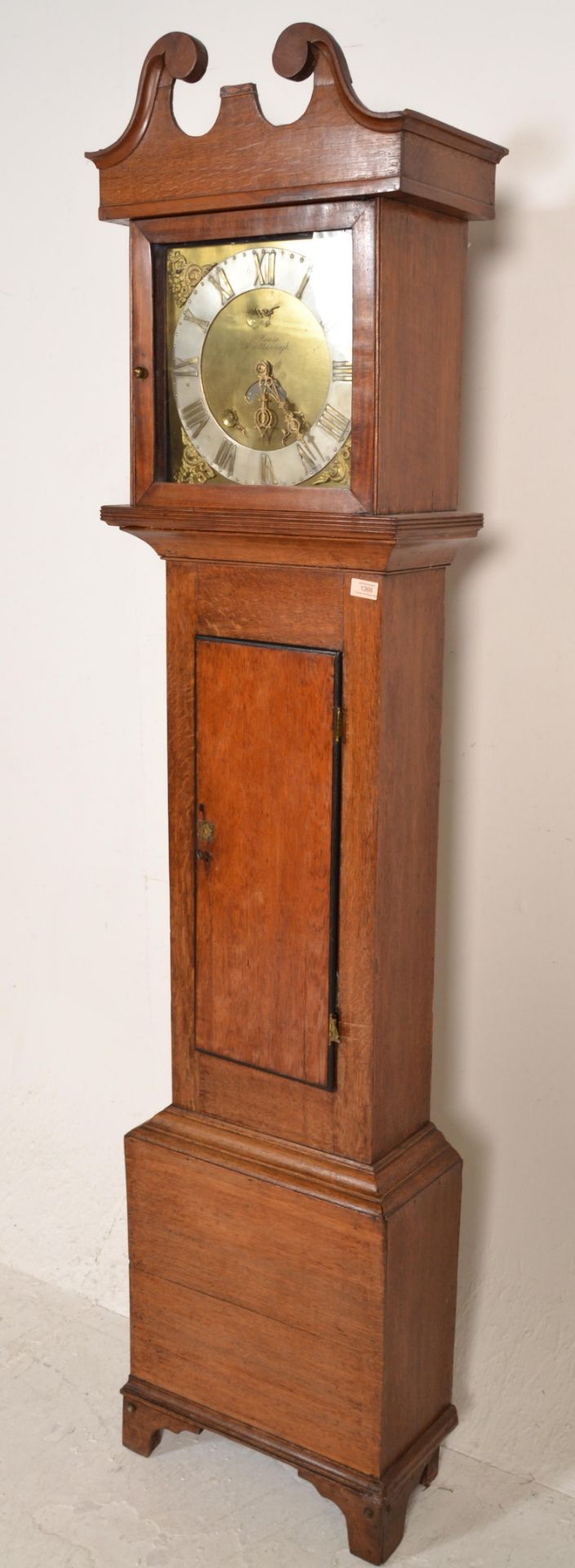 A 19th century West Country oak crossbanded brass faced longcase clock by A House of Marlborough. - Bild 5 aus 6