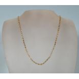 A 9ct gold hallmarked fancy link double curb chain