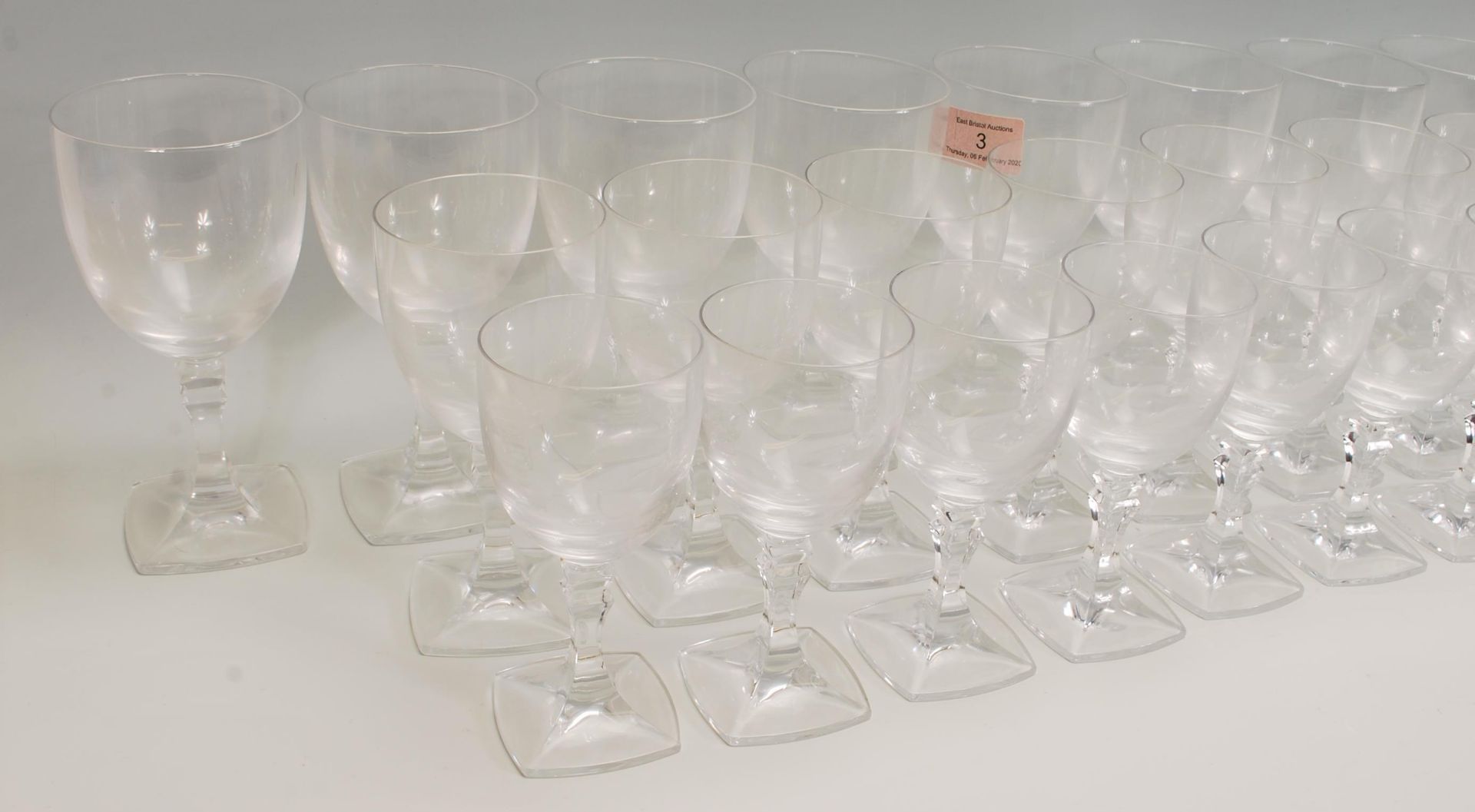 A collection of vintage 20th Century crystal glasses, the set to include 12 red wine glasses, 11 - Image 4 of 8