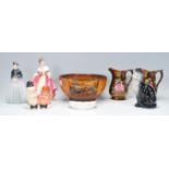A selection of vintage collectable ceramics to include a Beswick cat figurine, a Royal Doulton