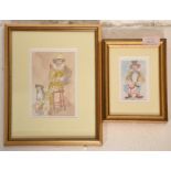 John Uht (1924-2010) - A pair of British 20th Century Watercolour sketches depicting seated