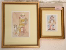 John Uht (1924-2010) - A pair of British 20th Century Watercolour sketches depicting seated