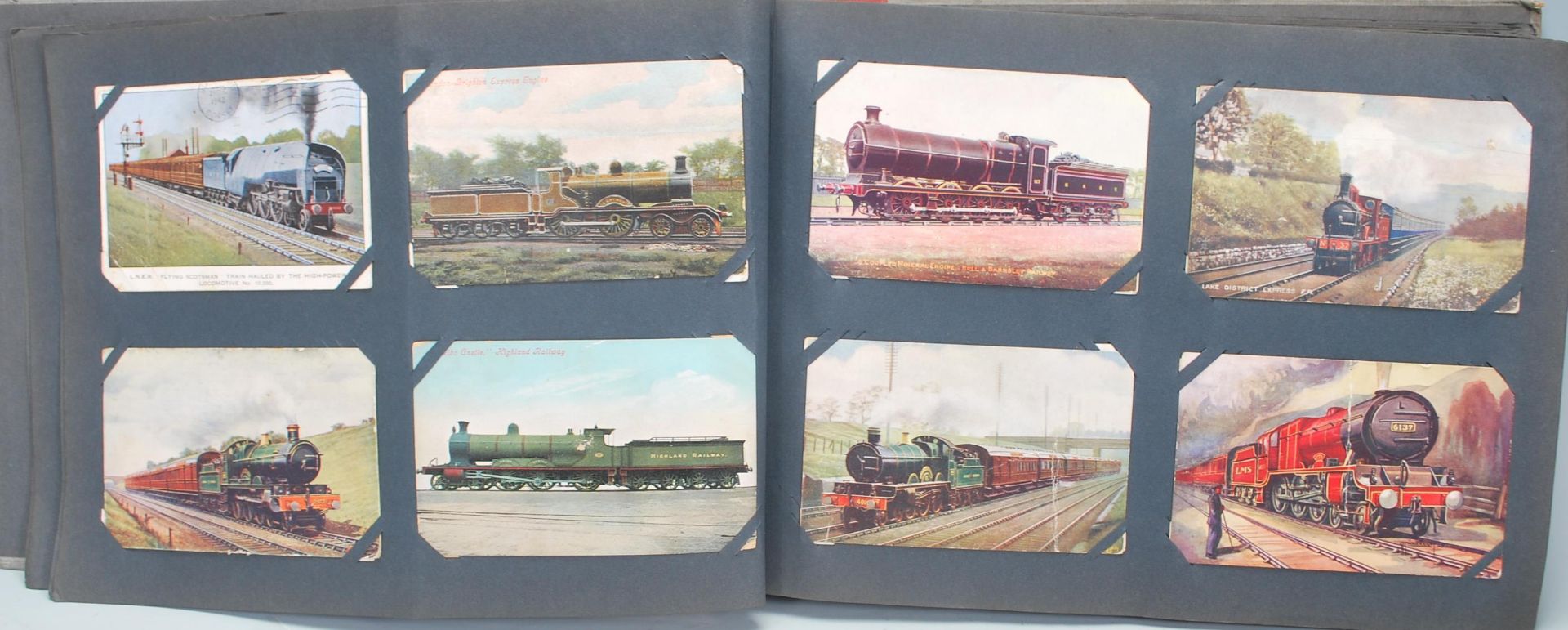 TRANSPORT, Railwayana. Antique/vintage postcard collection in specially made old album holding - Bild 2 aus 6